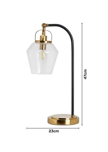 BHS Athea Brass & Bubble Glass Table Lamp (47cm x 23cm)