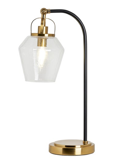 BHS Athea Brass & Bubble Glass Table Lamp (47cm x 23cm)