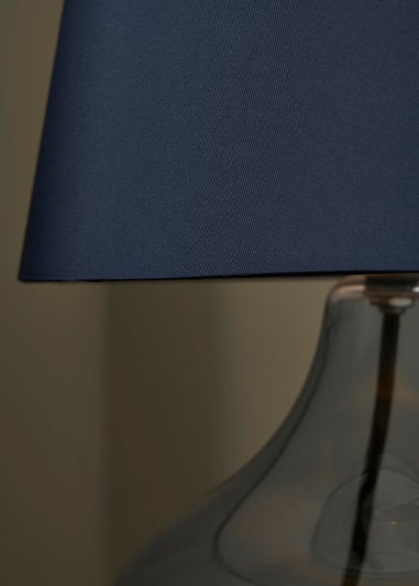 BHS Elder Glass Table Lamp Blue (33cm x 24cm)