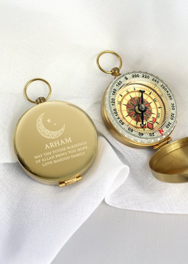 Personalised Memento Company Gold Eid & Ramadan Keepsake Compass