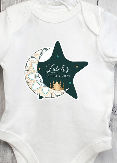 Personalised Memento Company White 1st Eid Baby Vest