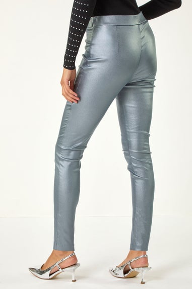 Roman Silver Coated Bengaline Stretch Trouser