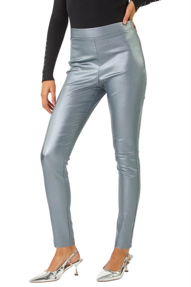 Roman Silver Coated Bengaline Stretch Trouser