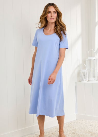 Cotton Traders Dark Blue 2 Pack Short Sleeve Nightdresses