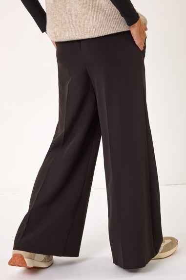 Roman Black Super Stretch Tie Front Wide Leg Trouser