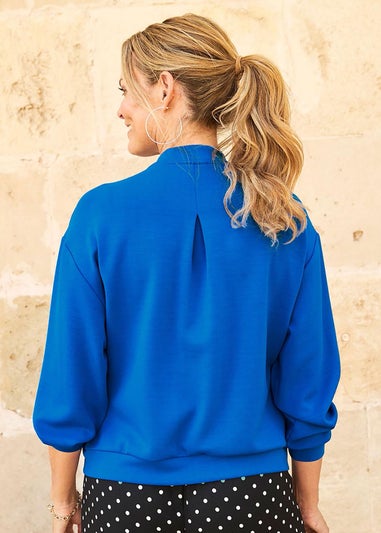 Cotton Traders Deep Cobalt Jersey Bomber Jacket