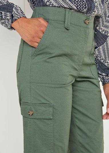 Cotton Traders Forest Green Straight-Leg Cargo Trousers