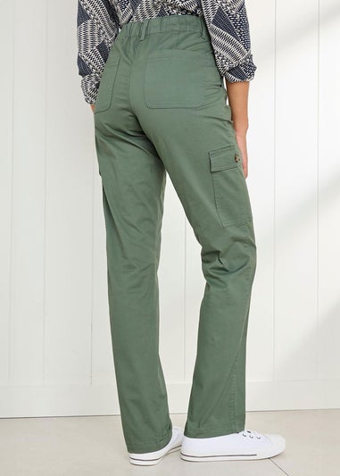 Cotton Traders Forest Green Straight-Leg Cargo Trousers