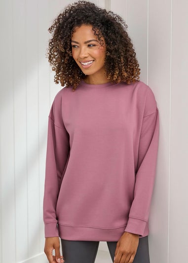 Cotton Traders Rose Pink Soft Touch Longline Sweatshirt