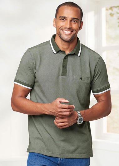 Cotton Traders Forest Green Luxury Birdseye Polo Shirt