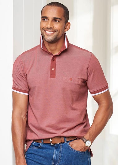 Cotton Traders Terracotta Luxury Birdseye Polo Shirt