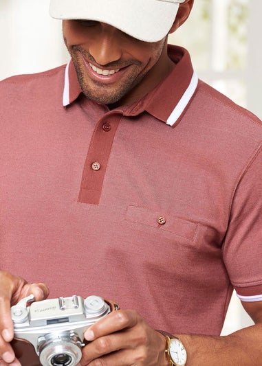 Cotton Traders Terracotta Luxury Birdseye Polo Shirt