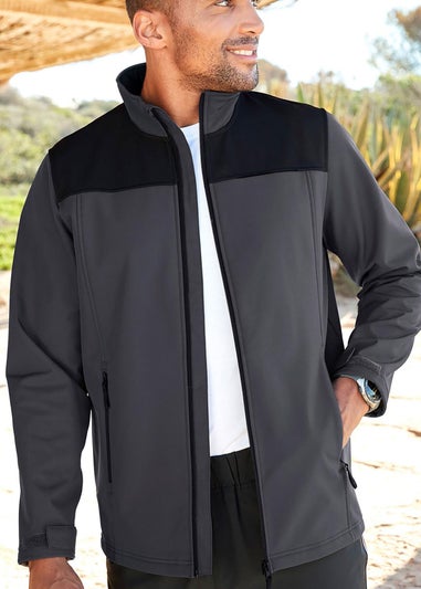 Cotton Traders Dark Grey Showerproof Fleece-Lined Jacket