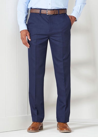 Cotton Traders French Navy Flat Front Supreme Easy-Care Trousers