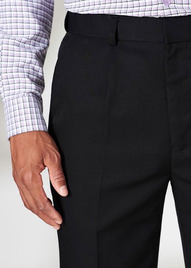 Cotton Traders Black Pleat Front Supreme Easy-Care Trousers