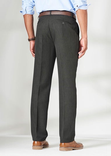 Cotton Traders Dark Moss Pleat Front Supreme Easy-Care Trousers