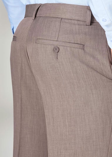 Cotton Traders Light Brown Pleat Front Supreme Easy-Care Trousers