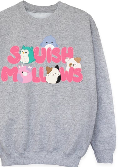 Squishmallows Group Logo Heather Grey Sweatshirt (5-13 Years)