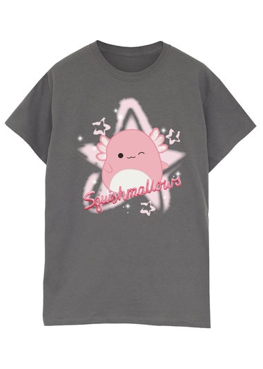 Squishmallows Archie Star Charcoal Boyfriend Fit T-Shirt