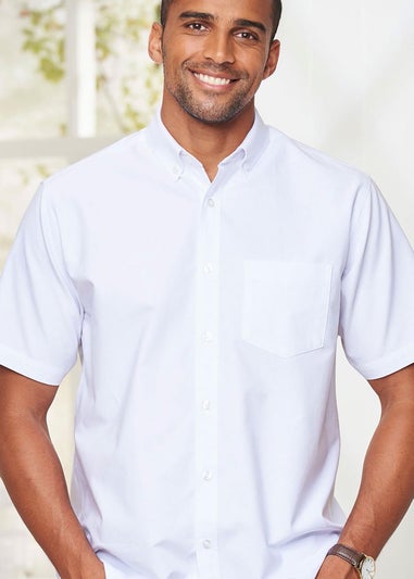 Cotton Traders White Short Sleeve Oxford Shirt