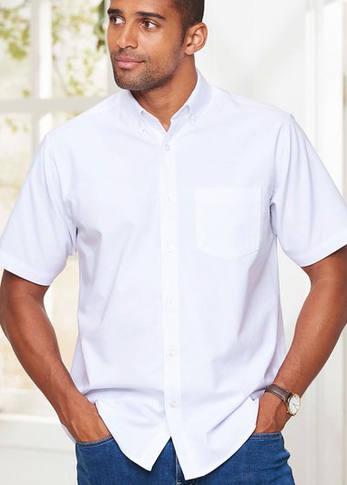 Cotton Traders White Short Sleeve Oxford Shirt