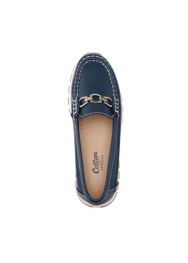 Cotton Traders Dark Blue Leather Loafers