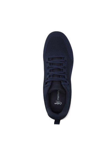 Cotton Traders Dark Blue Memorylite Lace Up Trainers