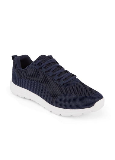 Cotton Traders Dark Blue Memorylite Lace Up Trainers