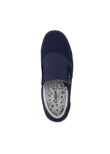 Cotton Traders Dark Blue Suede Side Zip Leisure Flex Trainers