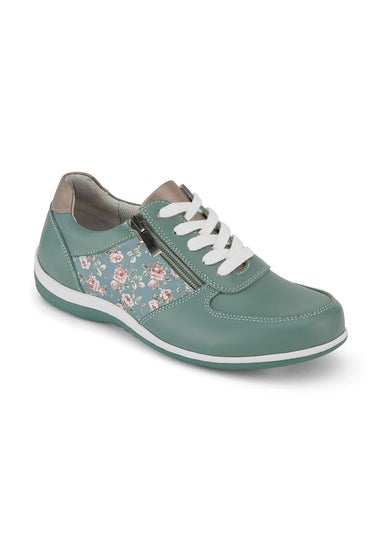 Cotton Traders Mint Floral Side Zip Trainers