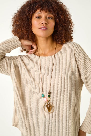 Roman Cream Textured Relaxed Top