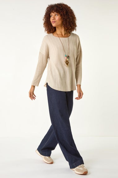 Roman Cream Textured Relaxed Top