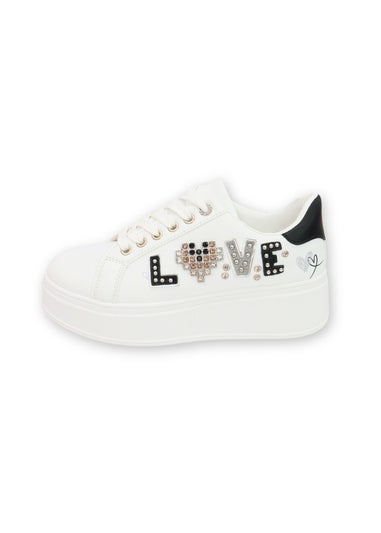 Love Lemonade Black Sparkly Lovestruck Trainers