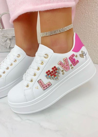 Love Lemonade Hot Pink Sparkly Lovestruck Trainers