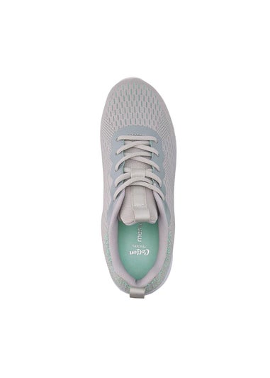 Cotton Traders Frost Grey Memorylite Lace Up Trainers