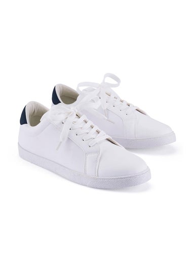 Cotton Traders White Lace Up Trainers