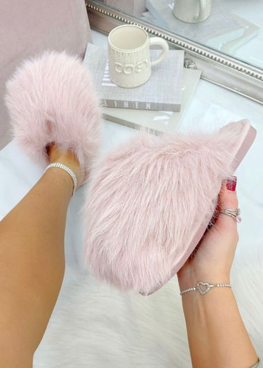 Love Lemonade Pink Ultimate Cosy Fluffy Slippers