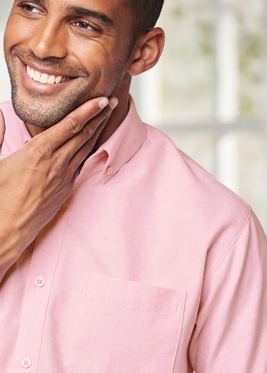 Cotton Traders Red Coral Short Sleeve Oxford Shirt