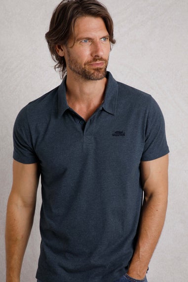 Weird Fish Navy Jetstream Eco Branded Polo