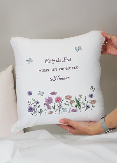 Personalised Memento Company Wildflower White Cushion & Insert