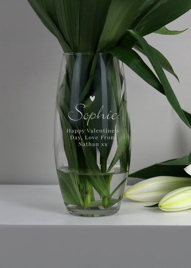 Personalised Memento Company Love Heart Clear Bullet Vase