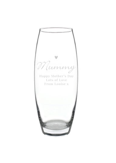 Personalised Memento Company Love Heart Clear Bullet Vase