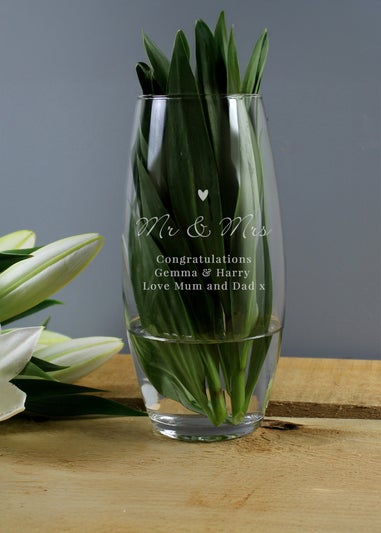 Personalised Memento Company Love Heart Clear Bullet Vase