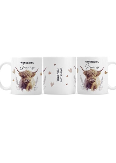 Personalised Memento Company Highland Cow White Ceramic Mug