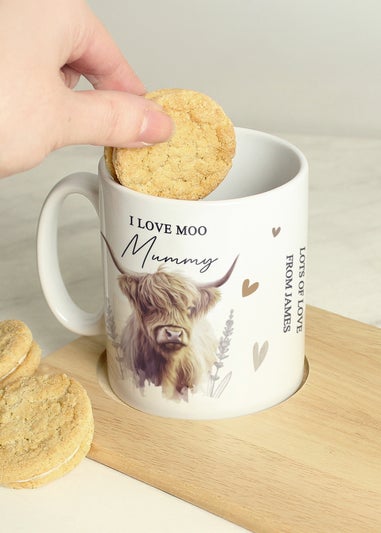 Personalised Memento Company Highland Cow White Ceramic Mug