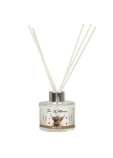 Personalised Memento Company Highland Cow Clear Reed Diffuser