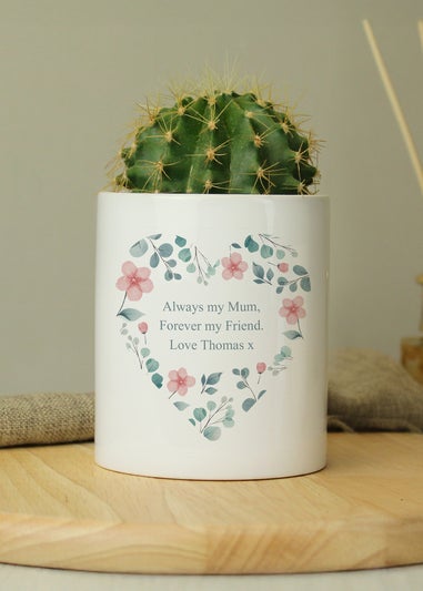 Personalised Memento Company Floral Heart White Ceramic Storage Pot