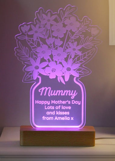 Personalised Memento Company Flower White LED Light Up Sign