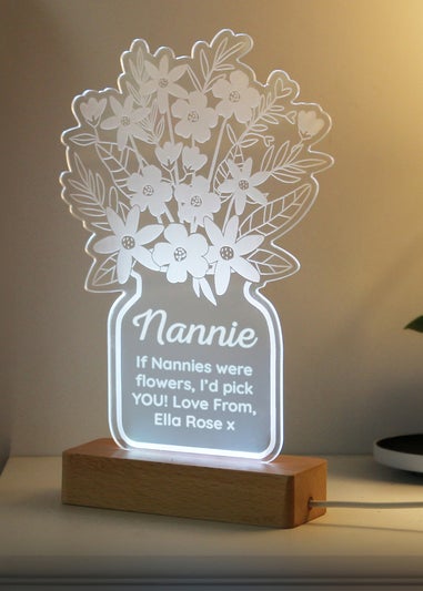 Personalised Memento Company Flower White LED Light Up Sign