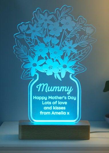 Personalised Memento Company Flower White LED Light Up Sign